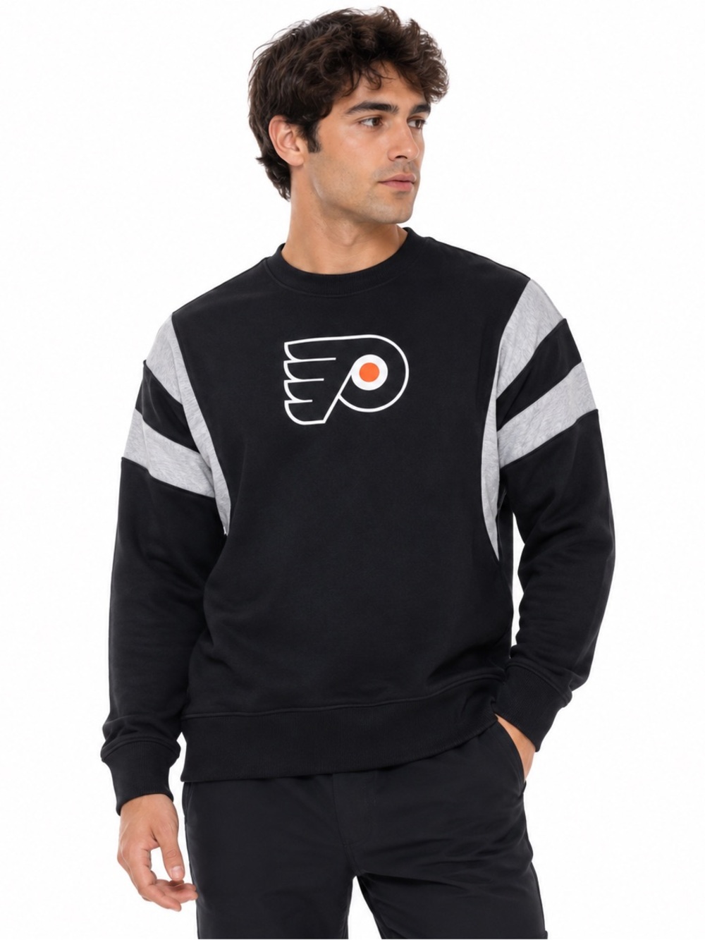 Philadelphia Flyers NHL Crewneck Sweatshirt Black/Gray Men’s Size S